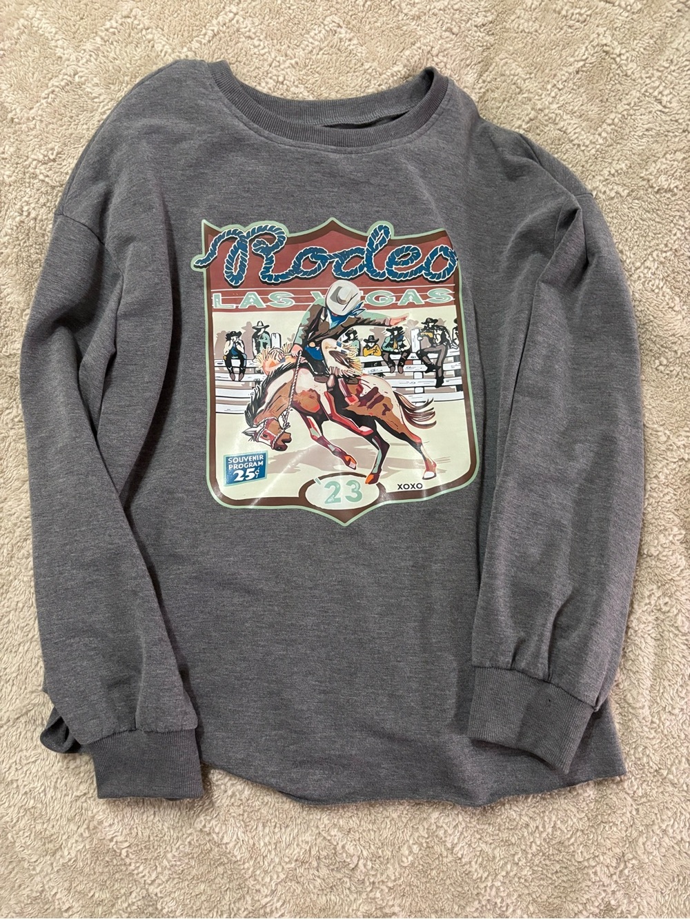 Grey Rodeo Graphic Long-Sleeve Tee